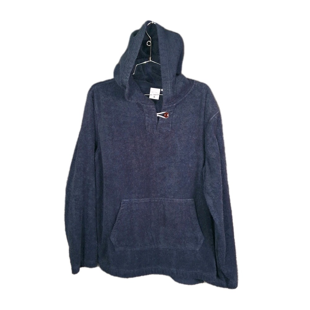Birdwell Hoodie Mens Medium Navy Blue Terry Cloth Beach Britches Pullover